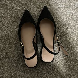 crown and ivy. size 8. black kitten heels. worn once.